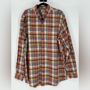 L.L.Bean NWOT plaid button-down shirt, wrinkle resistant slightly fitted‎